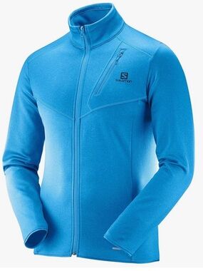 Salomon Men’s FullZip Jacket Discovery Fz M in Hawaiian Surf Heather blue size L